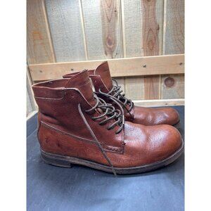The Frye Company Brown Leather Lace-Up Mens Boots Size 11.5D